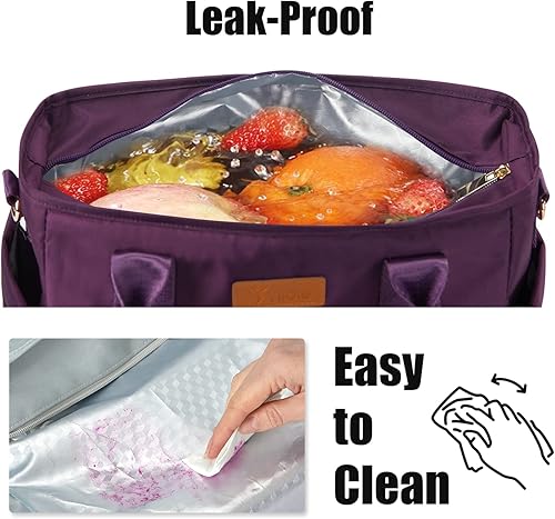 Miniatura 5 de Yitote Lonchera para mujer, bolsa de almuerzo para mujer con una correa de hombro ajustable, bolsas de almuerzo para mujer, bolsa de almuerzo