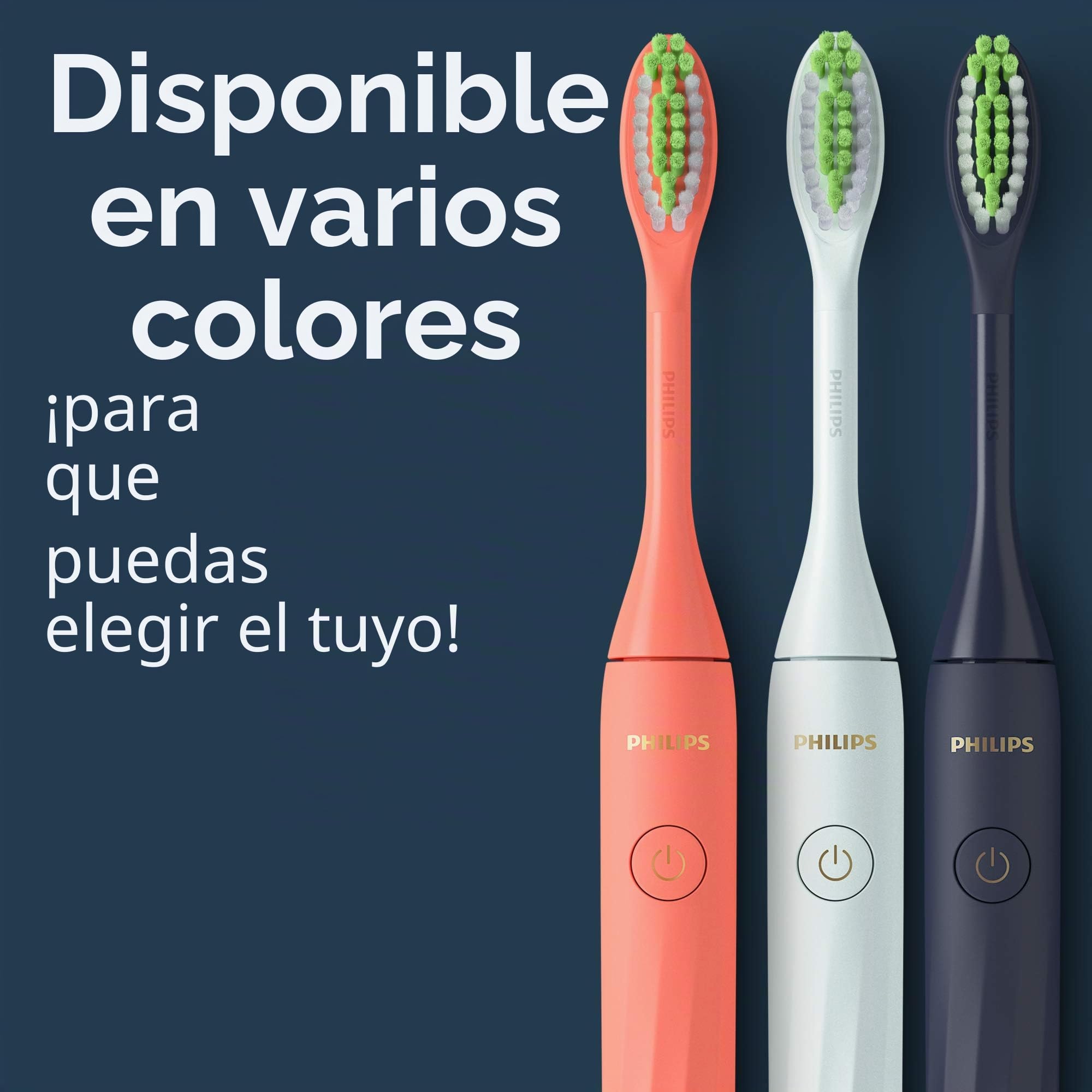 Philips One by Sonicare Battery Toothbrush, Midnight Navy Blue, HY1100/04, 2 Piece Set