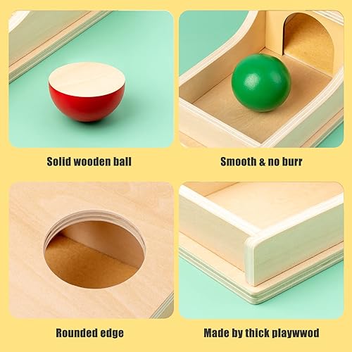 Miniatura 4 de Busy edition Montessori Toys - Caja de permanencia de objetos de madera con sonido suave para bebés de 6 meses, 1, 2, 3 años, juguete para niños