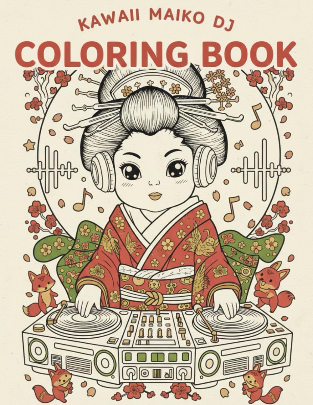 KAWAII MAIKO DJ COLORING BOOK: A Deeply Relaxing Kawaii Japanese DJ Girl Coloring Book - Stress Relief & Creative Escape for Overworked Teens & Adults