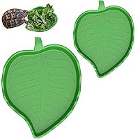 Pawfly Leaf Reptile Water Bowls 2 Pack - Large & Small for Bearded Dragons, Tortoises, Turtles, Snakes, Lizards