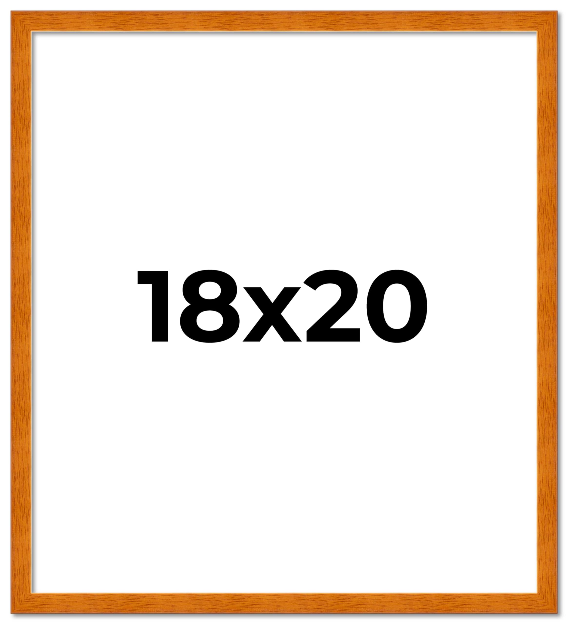 Poster Palooza 18x20 Frame Brown Honey Pecan Solid Wood Picture Frame | 0.75 Inch Moulding Width | with UV Acrylic Plexiglass, Foam Board Backing &