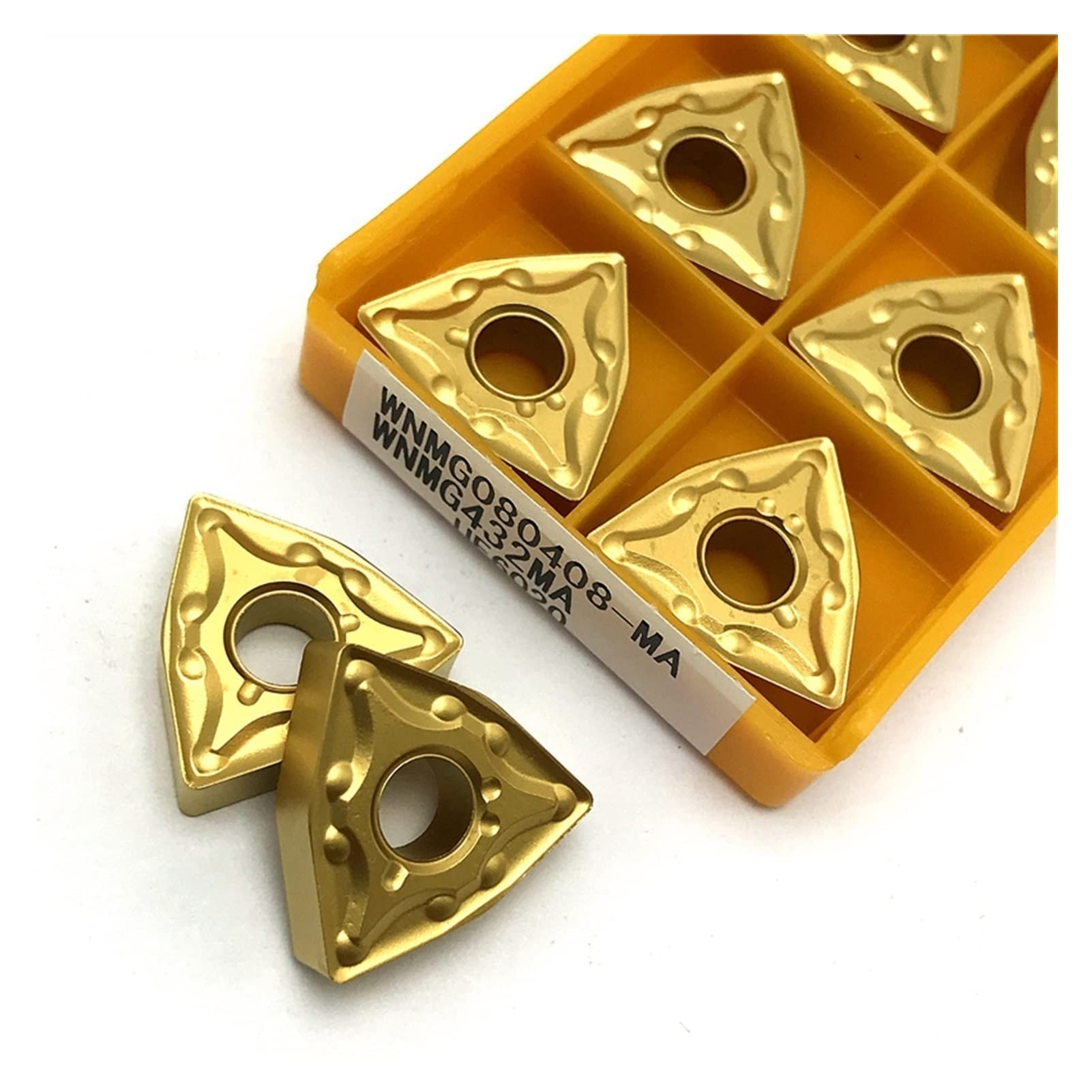 Herramienta de torneado Externo, inserción de carburo Herramientas de Torno de Metal CNC Torneando la Herramienta de Corte de inserción JIYAMI'EN EL (Size : WNMG080404 MA VP15TF)
