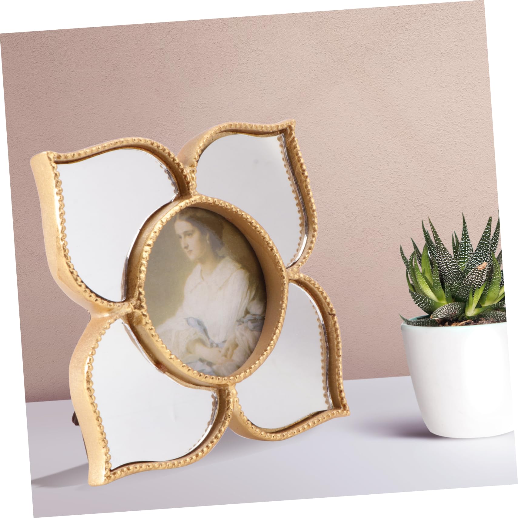 GLEAVI 2stücke Goldene Resin Fotorahmen Dekoration Für Hochzeitsbilder Eleganter Handgefertigter Stabiler Tischrahmen Mit Feinen Details Für Schlafzimmer Und Wohnzimmer