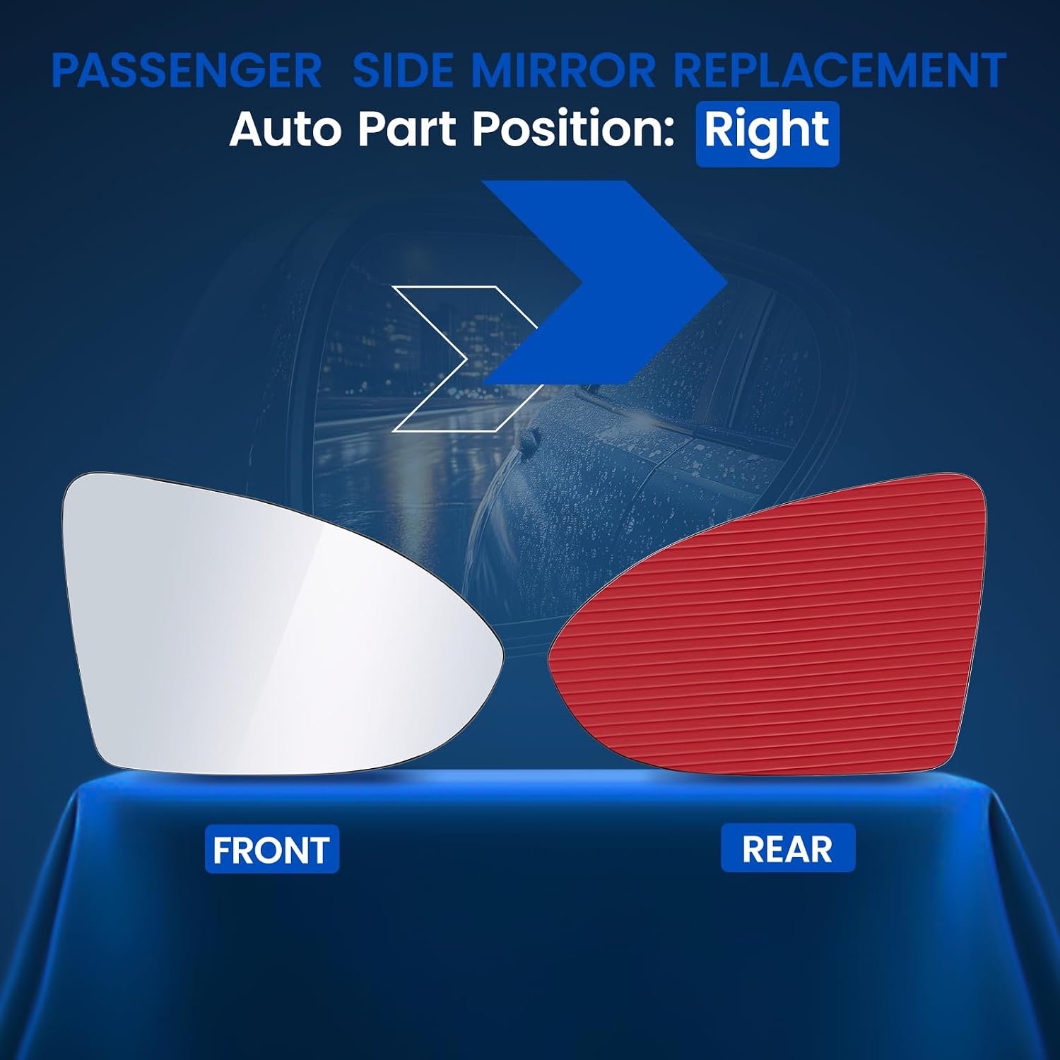 Passenger Right Side Mirror Glass Compatible With Volkswagen VW 2015-2021 Golf Golf GTI 2019-2021 Jetta 2017-2019 Golf Alltrack 2015-2019 Golf R Golf SportWagen Right Side Mirror Convex Glass