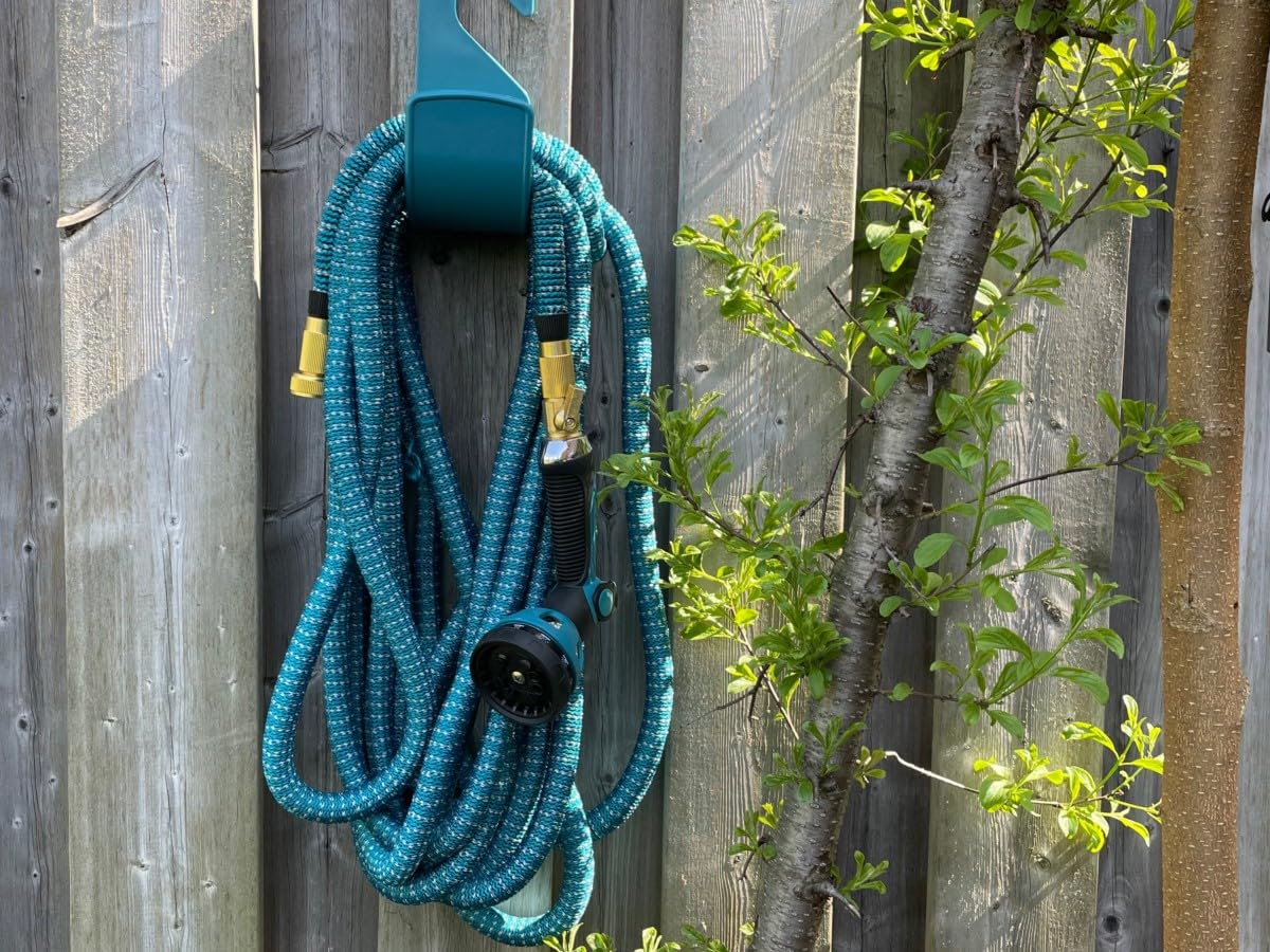 Tubo Acqua Estensibile da Giardino 50m + 20m per Irrigazione e Doccia (Azzurro Cielo, 45m)