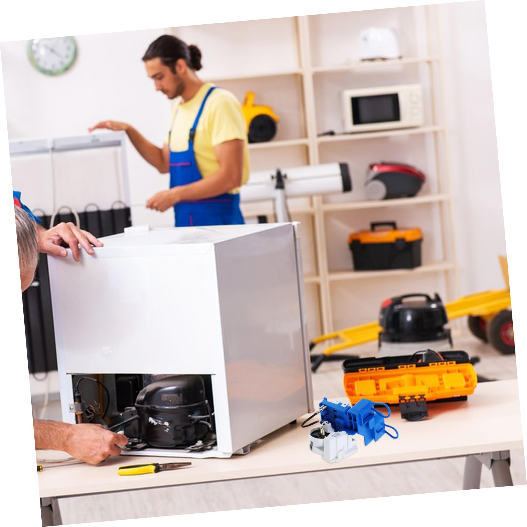 Relè Compressore Frigorifero Stabilità Garantita e Protezione da Sovraccarico Facile Installazione Kit Materiale Plastico e Ferro per Manutenzione Frigorifero