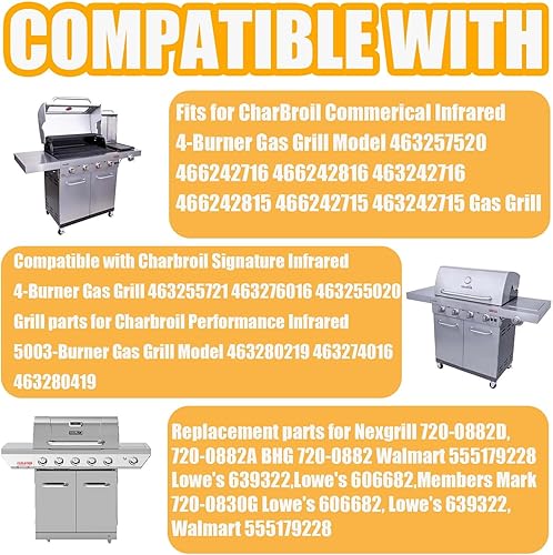 Miniatura 4 de BBQ-PLUS Reemplazo de placas emisoras de 17 pulgadas para piezas de repuesto para parrilla infrarroja Charbroil Tru 463242715, 463242716, 463276016,