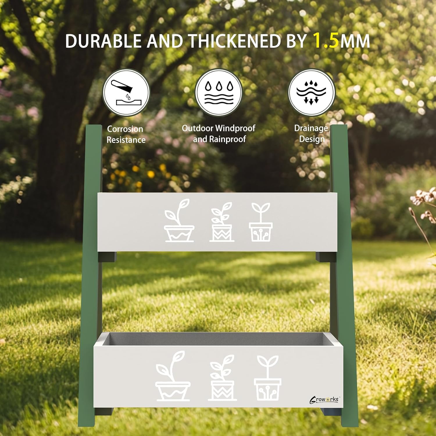 Raised Garden Bed Outdoor, Cedar Wooden Kids Planter Boxes, 24”L x 11.5”W x26.5”H Raised Planter Box with Legs for Backyard, Patio, Balcony with Bed Liner (Green)