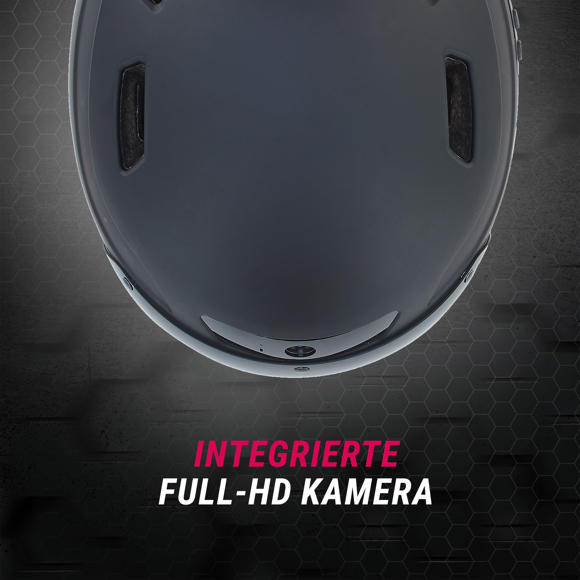 Prophete SMART Kask rowerowy dla dorosłych i młodzieży, technologia Inmold, Bluetooth, aparat Full-HD, system głośnomówiący, nawigacja i sterowanie muzyką, czarny, rozmiar M (54-58 cm)