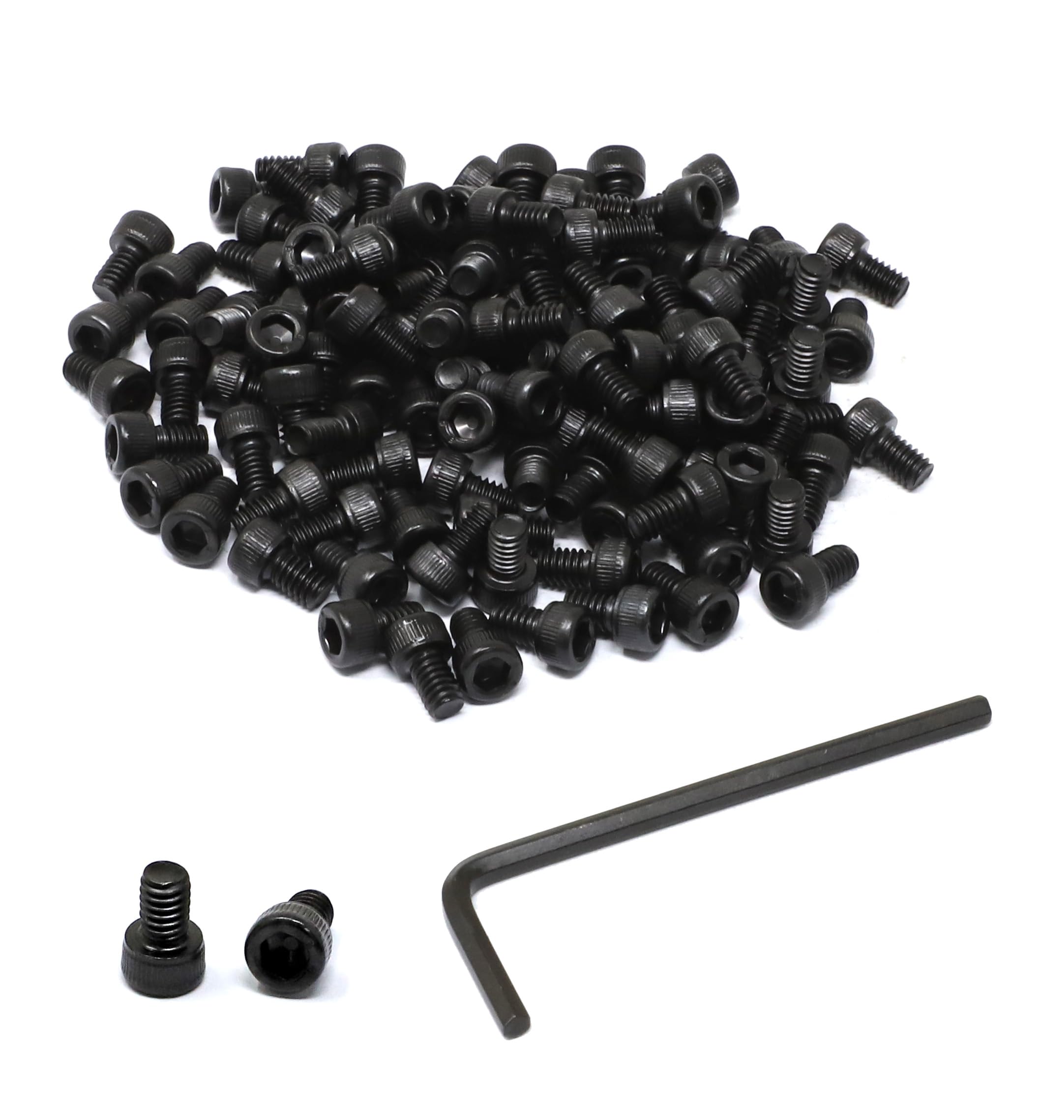iexcell 100 Pcs #8-32 x 1/4" Alloy Steel 12.9 Grade Hex Socket Head Cap Screws Bolts Kit, Black Oxide Finish