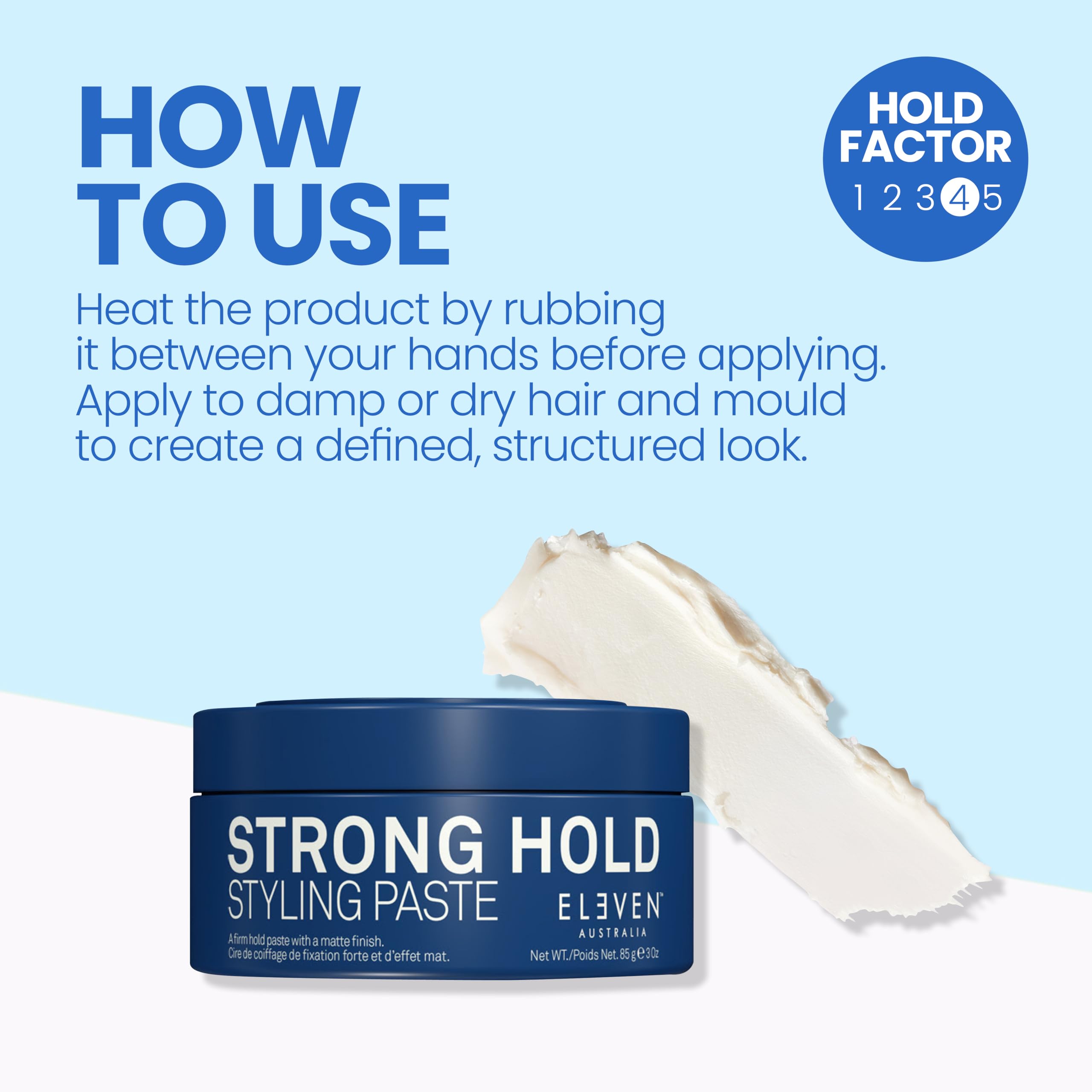 ELEVEN AUSTRALIA Strong Hold Styling Paste 85 Gr per chi cerca qualità e praticità, per uso pratico e risultati affidabili, 85 g, cod. 1674-03040