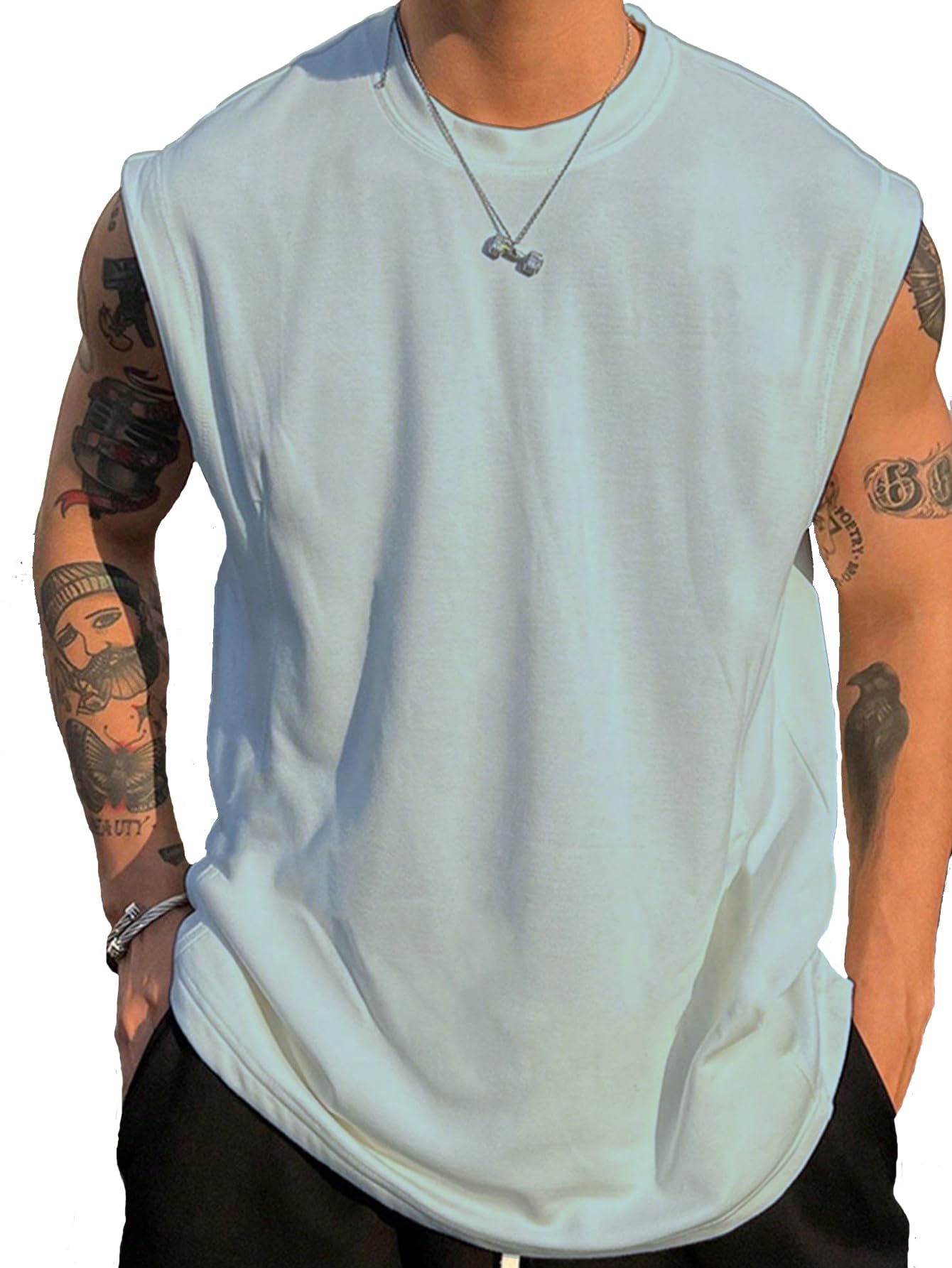 brielle Men's Polycotton Tank Tops Sleeveless Round Neck T-Shirt for Gym, Running and Outdoor-picture-49
