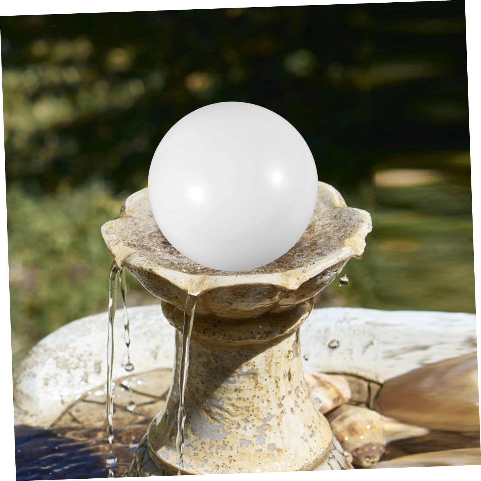 Reflektierende Edelstahl Gartenkugel Spiegelkugel Weiß für Terrasse