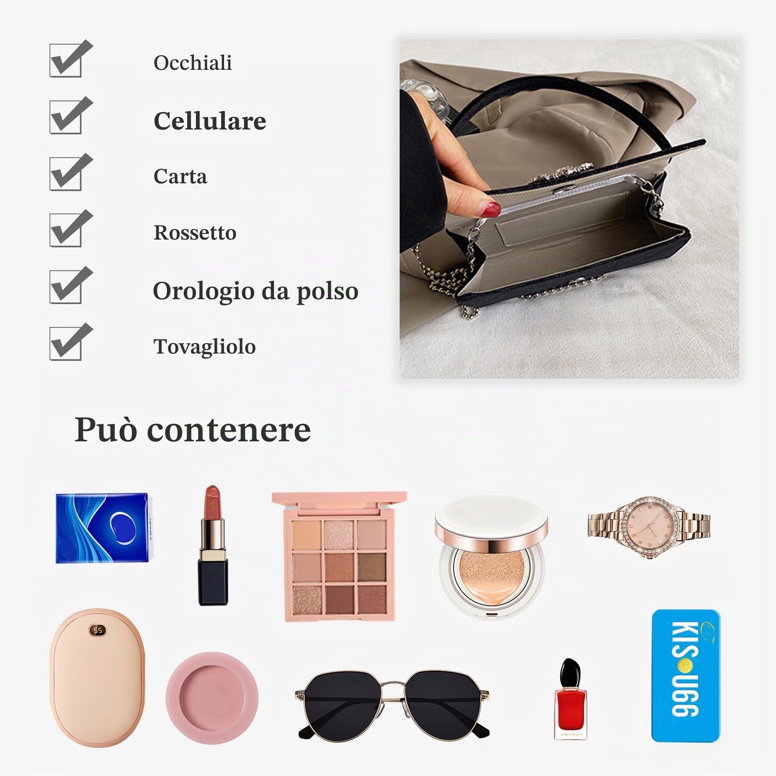 CORIOS Borsetta da Sera da Donna Strass Clutch Pochette Piccolo con Catena Borsa Sposa Elegante Borsa a Spalla Gorgeous Borsa a Tracolla per Cerimonia Festa Ballo Cocktail Rosa Rossa