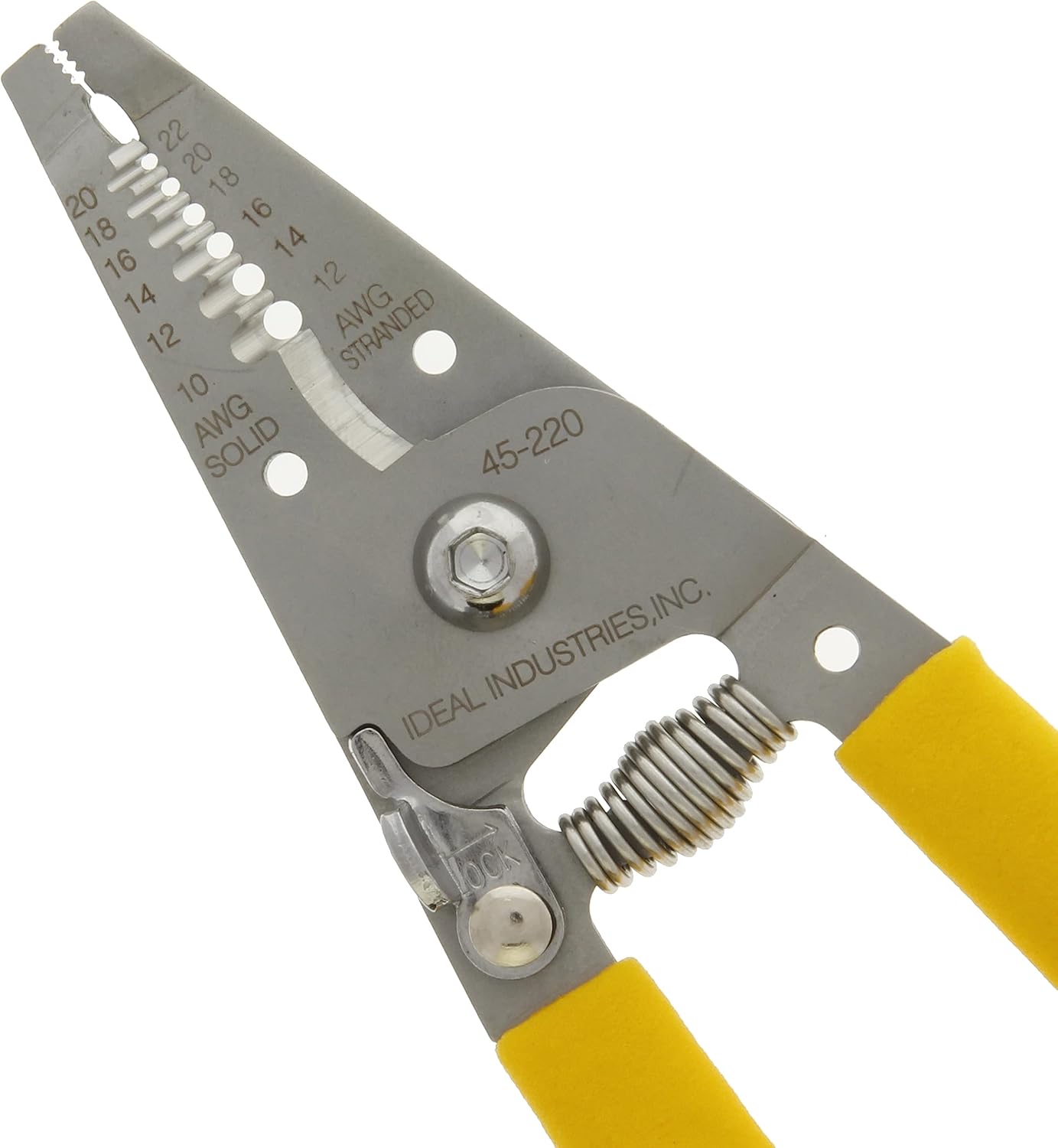 IDEAL Electrical 45-220 T-Stripper Wire Stripper, Stainless Steel, 10-20 AWG Solid, 12-22 AWG Stranded
