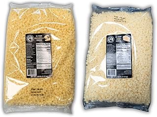 Bearded Butchers High-Temp Mozzarella & Swiss Cheese, Pack of 2 (2.5 lb Bags Each) – 5 lbs Total, Shelf-Stable 1/4-Inch Cubes for Up to 25 lbs of Meat Per Bag, 400°F High-Temperature Cheese – Smooth & Savory Blend for Sausages, Brats, and Burgers