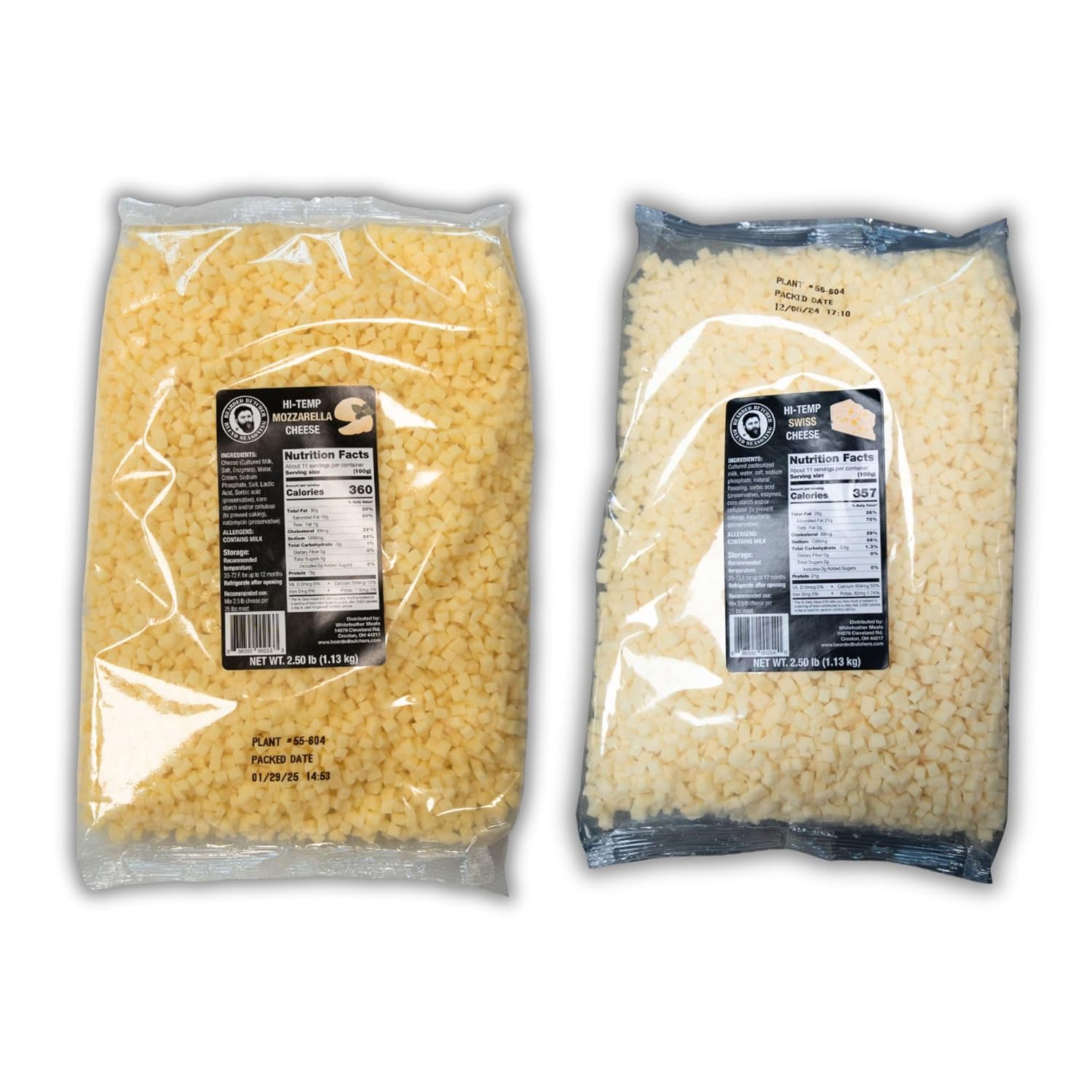 Bearded Butcher High-Temp Mozzarella & Swiss Cheese (2 bags)