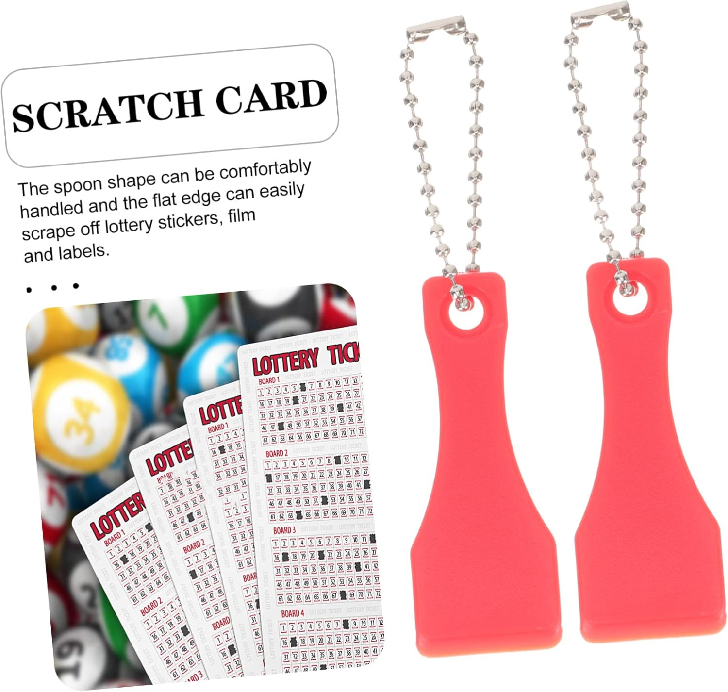 50pcs Lottery Ticket Scratcher Keychain Tool Card Scraping Tool Scratcher