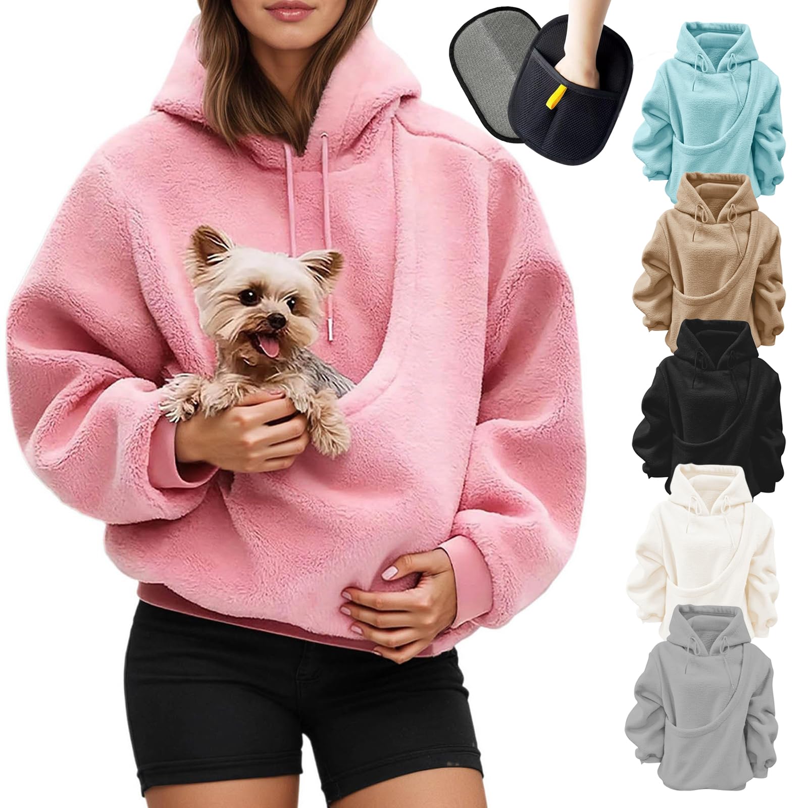 Amazon | 猫 抱っこ パーカー カンガルーポケット 犬抱っこ用服 猫 