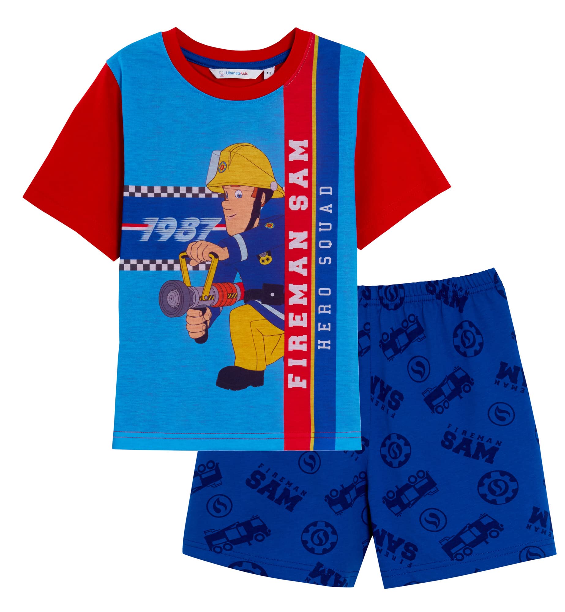 Fireman Sam Boys Short Pyjamas Blue 1.5-2 Years