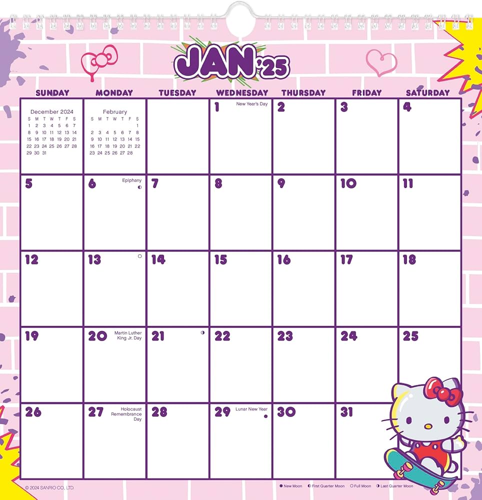 2025 Hello Kitty & Friends Spiral Wall Calendar: 9798888281680: Trends International: Books - Amazon.com