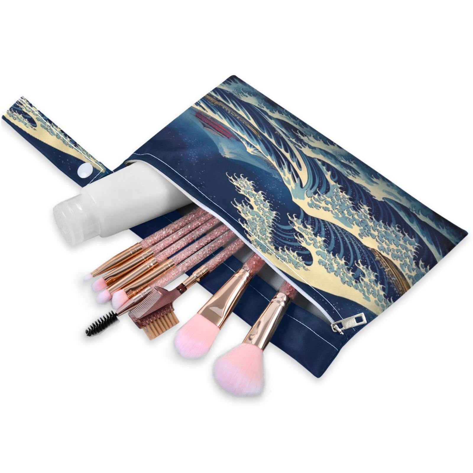 ATTX Great Wave Wet Dry Bags 2-Pack - Reusable Cloth Diaper Storage for Travel, Beach & Gym | Multi-Use Waterproof Bags for Swimsuits, Baby Clothes, Sports Gear#264