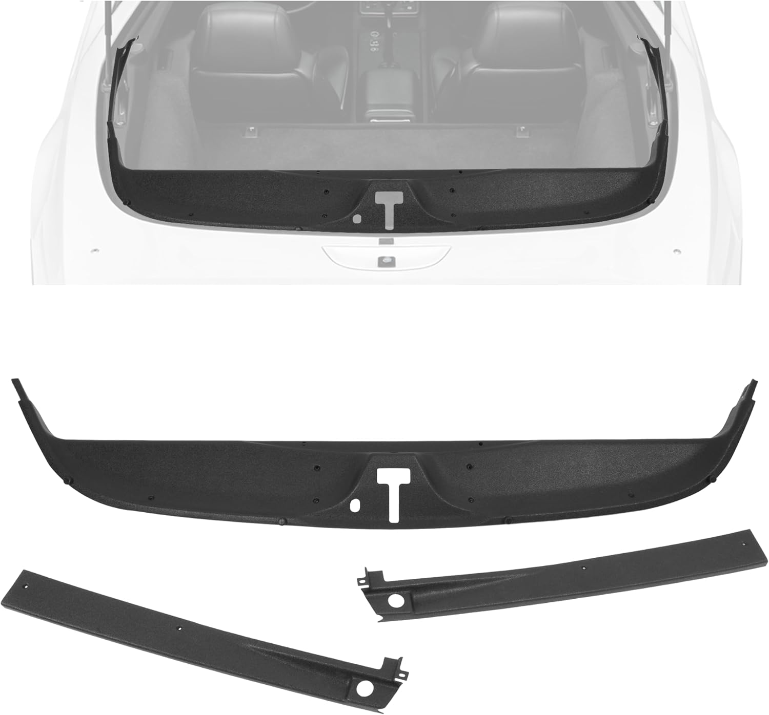 ALMULOO Rear Window Molding Trim Compatible with 1984-1996 Chevrolet Corvette Coupes Only Rear Window Interior Trim Cover Panel Plastic(ABS) Textured
