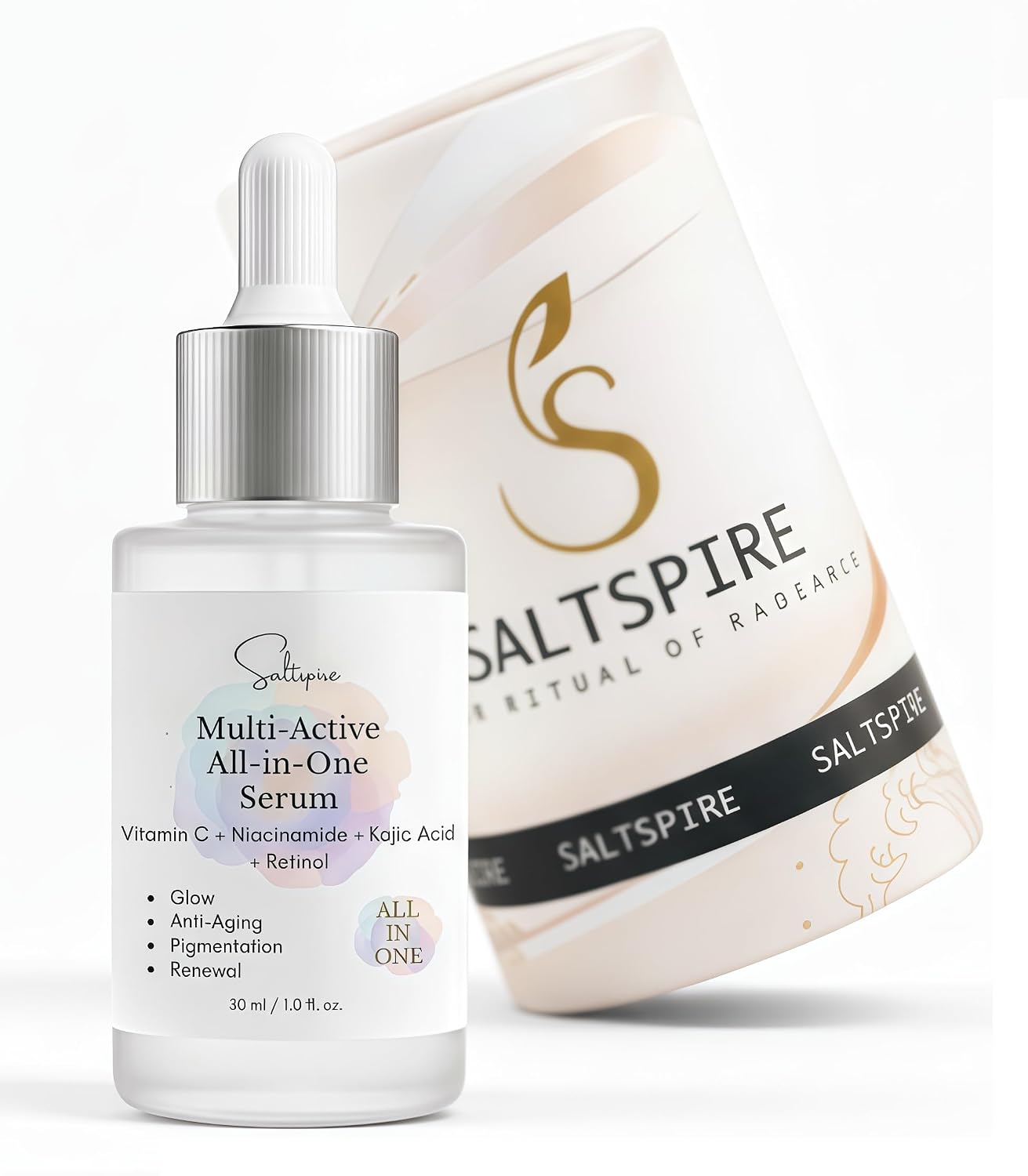 SALTSPIRE Multi-Active All-in-One Serum | Vitamin C + Niacinamide + Kojic Acid + Retinol | Glass Skin in 21 Days | Glow, A... - Review, Price and Buying Guide
