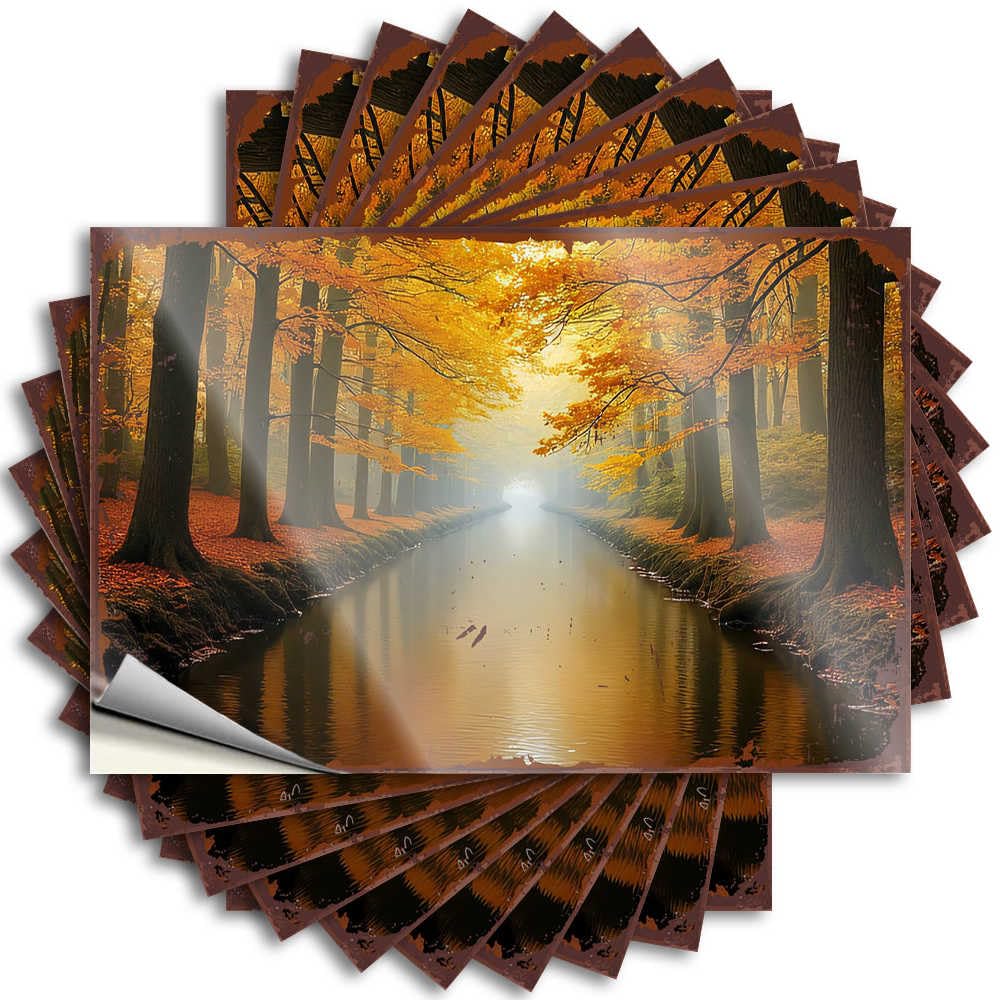 Indie Standing Tattoo - Golden Pathway: A Serene Autumn Forest Scene Tumbler Waterproof Vinyl Sticker(8X12CM)