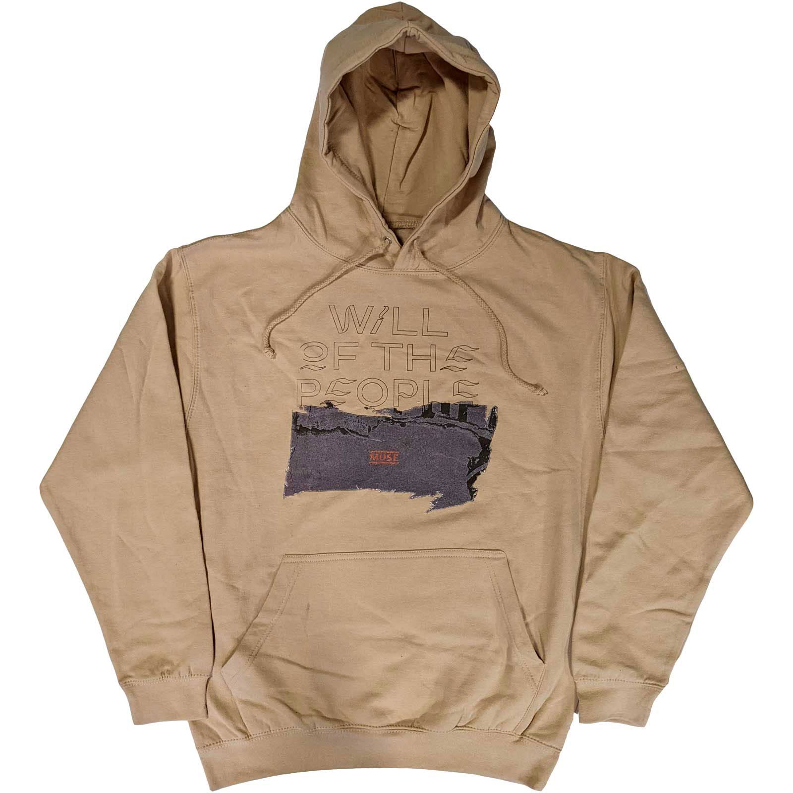 Muse Hoodie Will of The People Band Logo Official Unisex Sand Pullover S