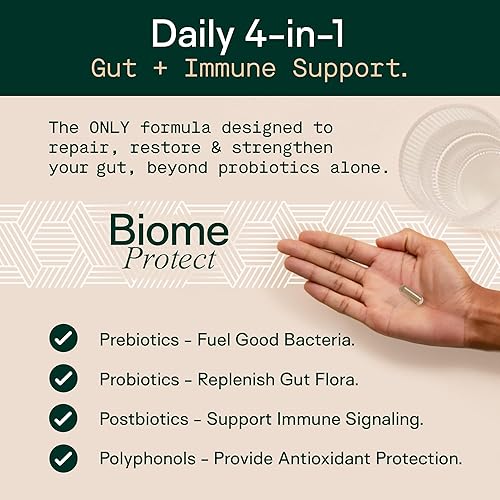 Miniatura 2 de Adapt Naturals - Prebióticos 4 en 1 para proteger el bioma, suplemento de probióticos, postbióticos y polifenoles para microbioma, salud intestinal