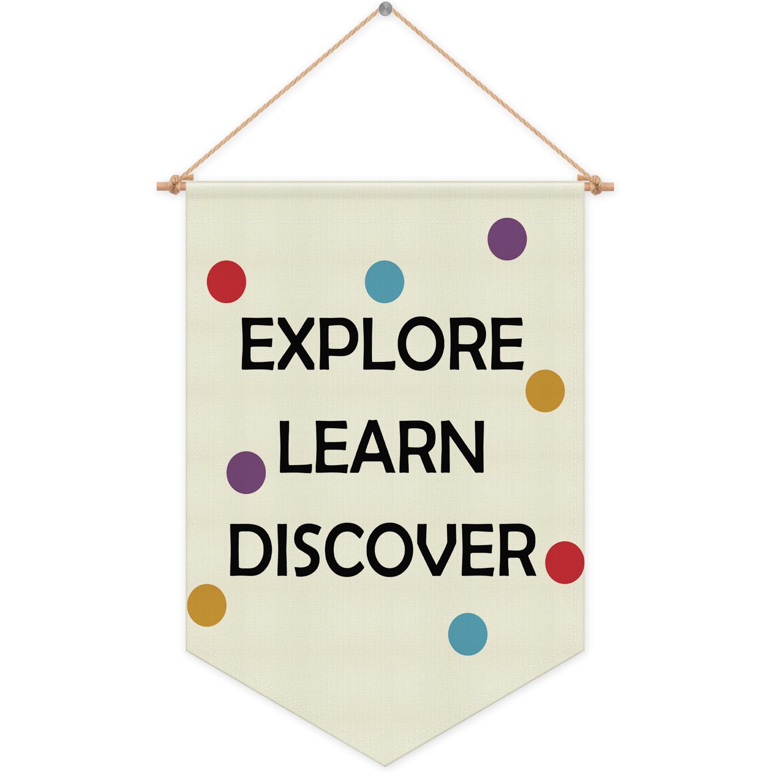 Kids Playroom Wall Banner for Kids Boys Girls Hanging Pennant Flag Learning Banner for Classroom Nursery Playroom Living Room Office Wall Sign Decor Christmas Birthday Gifts Cotton Linen