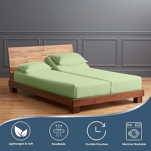 Vista 69 de Juego de sábanas divididas tamaño Queen ajustable, bolsillo extra profundo de 28 pulgadas, 800 hilos, 100% algodón egipcio