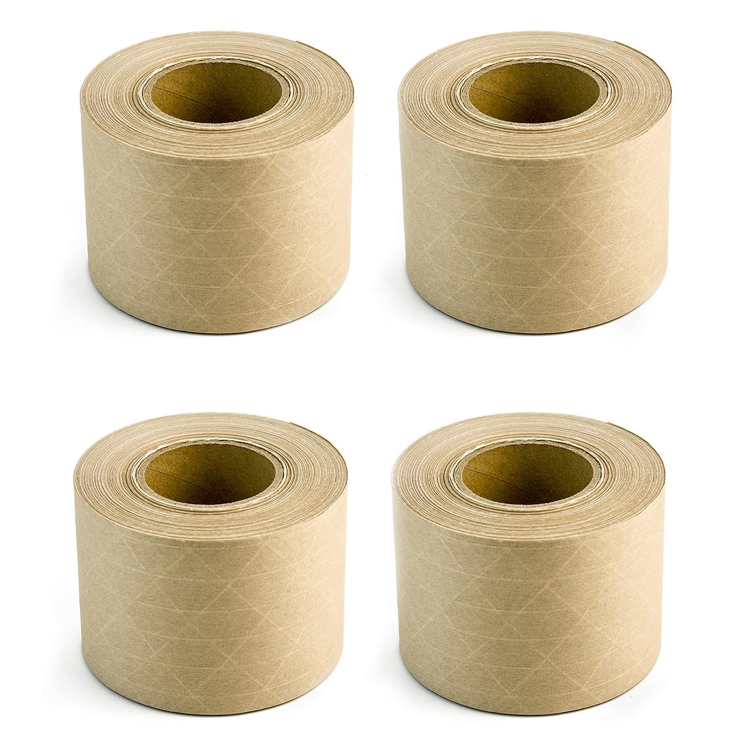 Reinforced Brown Kraft Gum Tape,Water-Activated Paper Tape for Shipping Packaging,Ultra Durable Good Sealing and Confidentiality,2.75inX115Ft Length(4Packs)High-strength Sealed Package