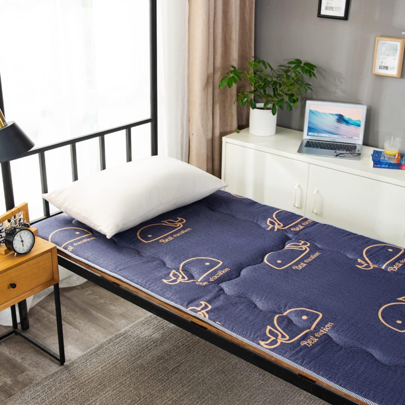 Mattress pad, thick, single, high resilience, cute, 0.9m*2m, bed pad, bed pad, moisture wicking, excellent breathability, stylish, color, nap pad, mattress, bed mat, peach skin finish, soft, soft tou