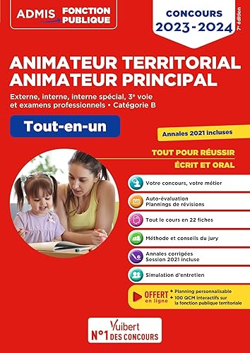 Concours Animateur territorial et Animateur principal - Catégorie B - Tout-en-un: Externe, interne, interne spécial, 3e voie et examens professionnels - Concours 2023-2024