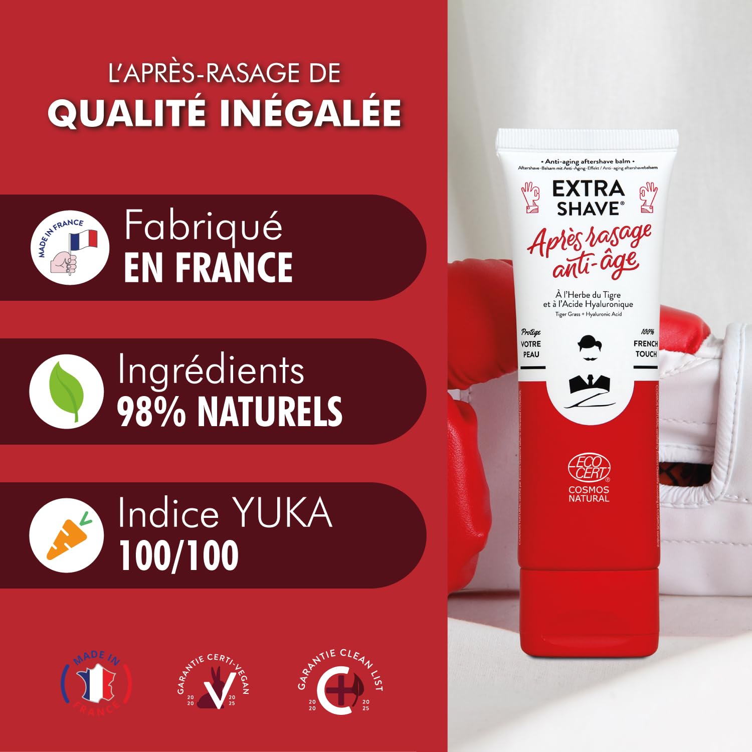 Baume Après-Rasage Homme – Lot de 3 – Monsieur BARBIER | Effet Cicatrisant & Anti-Âge | Naturel, Végan & Français | À l’Herbe du Tigre & Acide Hyaluronique