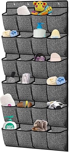Camidy Organizador de zapatos, organizador de zapatos colgante sobre la puerta para puerta del armario, soporte de almacenamiento con 24 bolsillos
