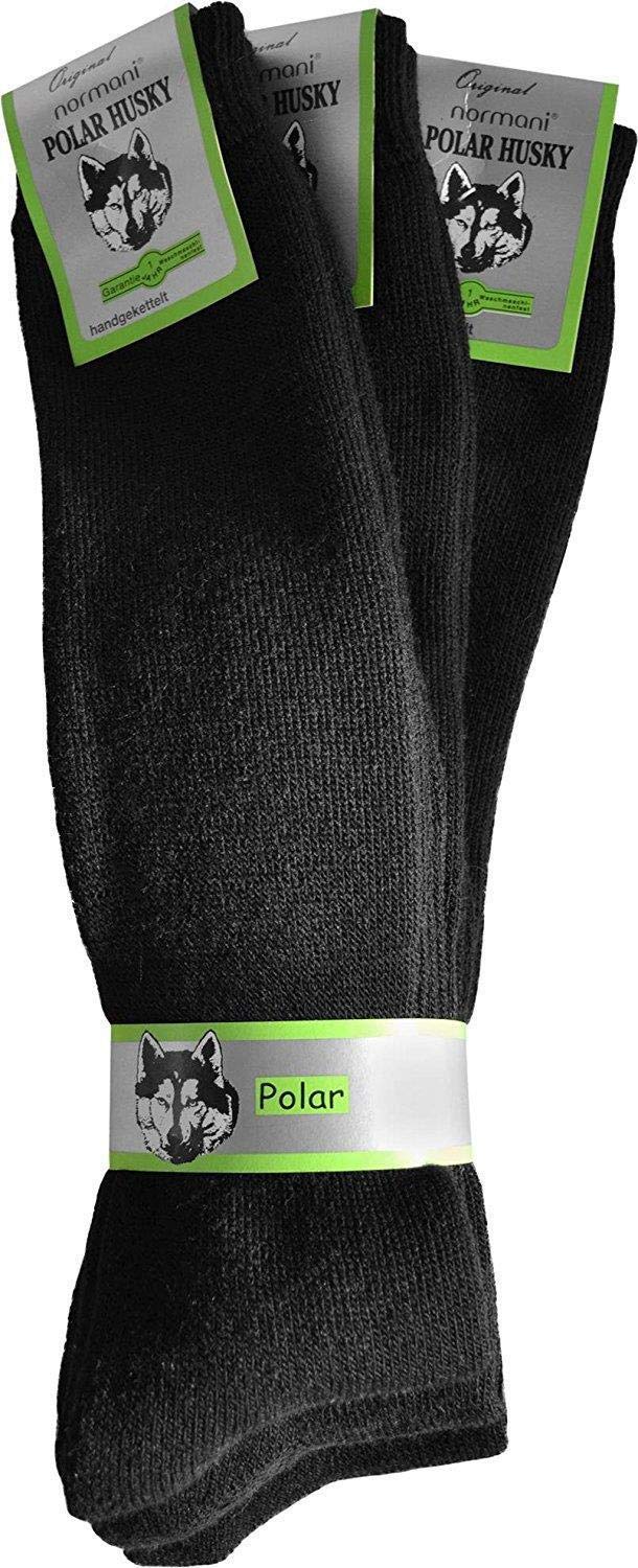 Polar Husky 6 Paar Super Warme Thermo Socken! Vollplüsch/Perfekt geeignet für Stiefel Farbe Kniestrümpfe Schwarz Größe 39/42