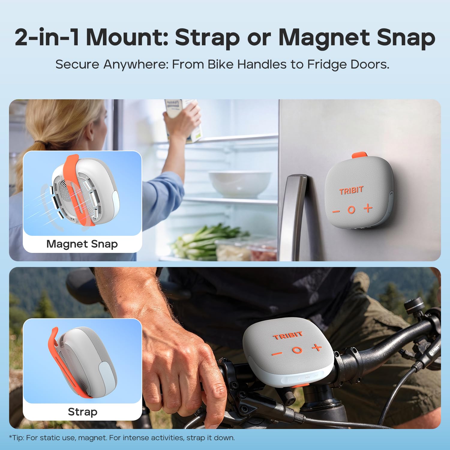 Tribit StormBox Micro 3 Altavoz Bluetooth Portátil con Sonido XBass de 13W, Bluetooth 6.0, 24H de Autonomía, Impermeable IP68, TWS, Correa y Fijación Magnética para Bici, Golf y Outdoor