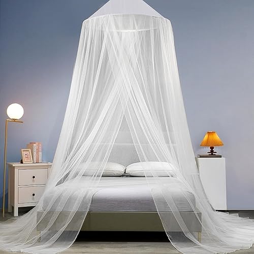 dix-rainbow Toldo para cama de mosquitero, elegante toldo de cama tamaño KingQueen para niñas, elegante toldo de cama con cúpula de mosquitera,