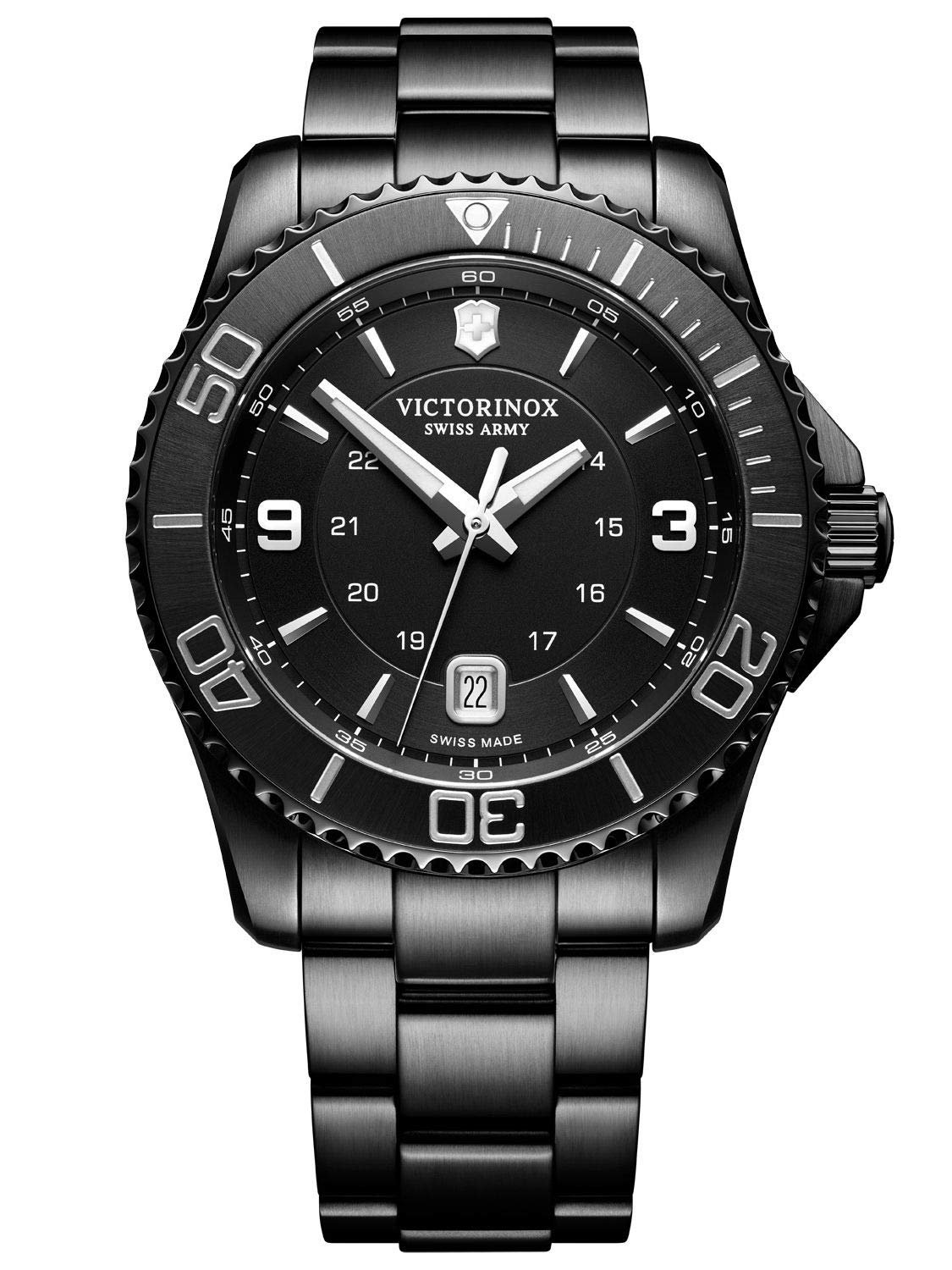 【定価5.2万✨】Deuxieme Classe BLACK Military Victorinox Swiss Army 241798 Maverick Black Edition Saat : Amazon