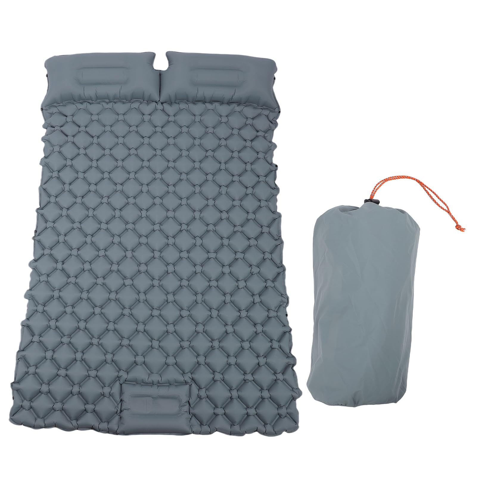 Generic Podwójna, Ultralekka, Samopompująca Podkładka Kempingowa z TPU dla 2 Osób, Szybka Inflacja, Mata Kempingowa dla par do Użytku na Zewnątrz (GREY)
