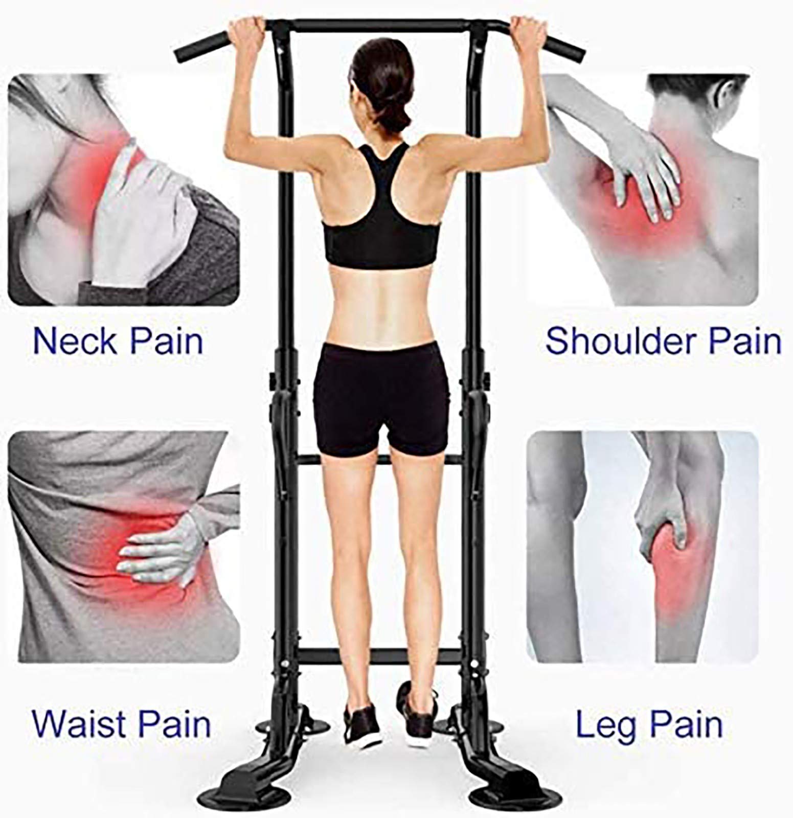 Squat Rack Pull-Up Barre Orizzontali per Uso Domestico Barre Parallele Singole per Uso Domestico per Interni Boom per Bambini Sport a Polo Singolo A