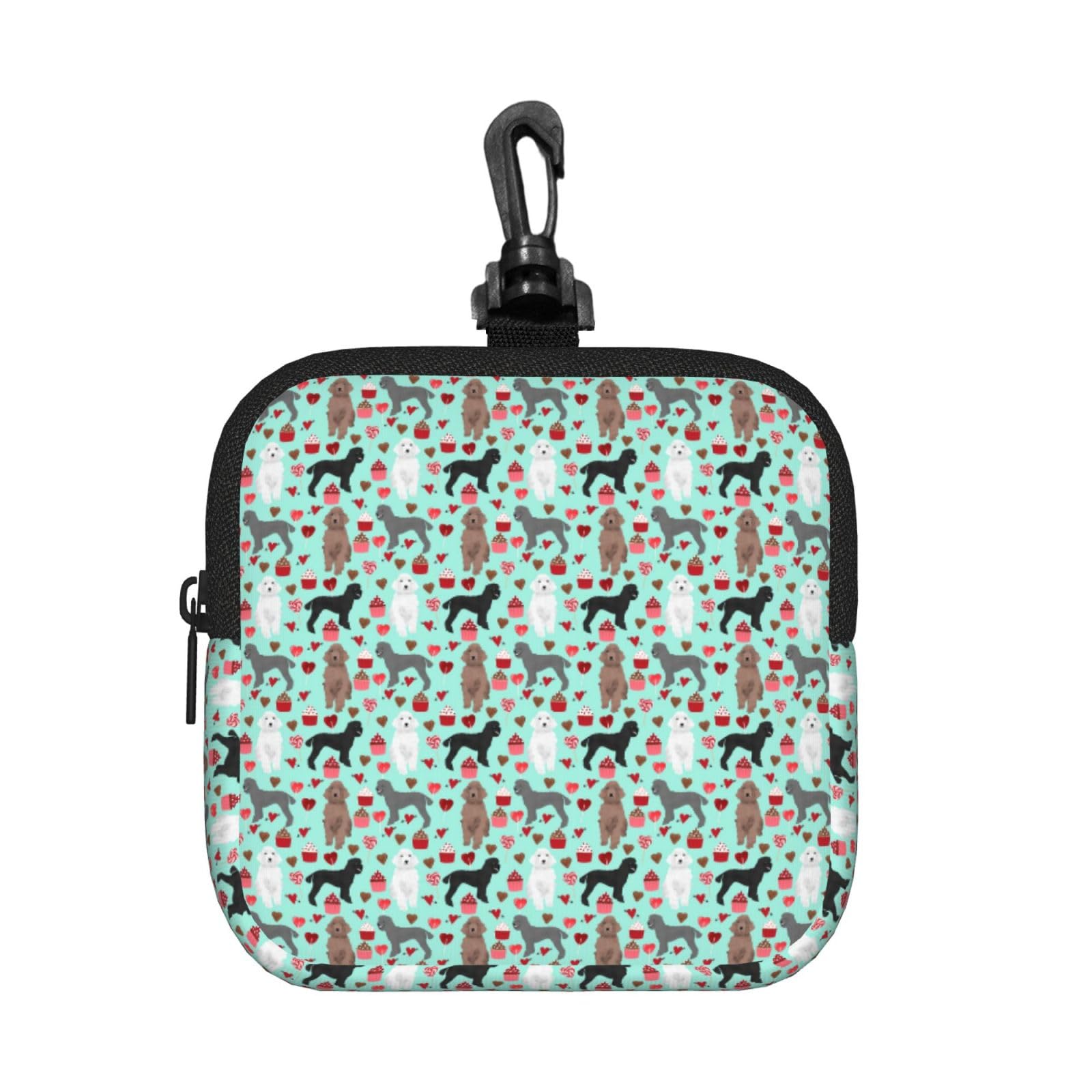 Poodles Dogs Print Square Storage Bag Travel Toiletry Cosmetic Organizer Pouch Lightweight Reusable