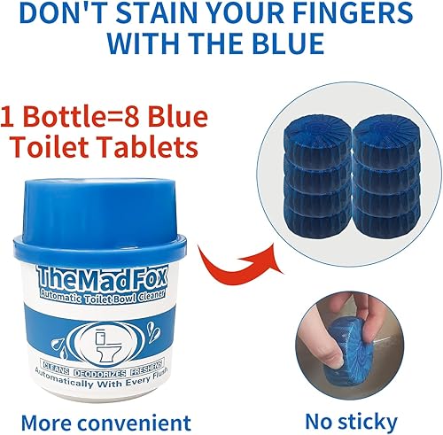 Miniatura 5 de TheMadFox Limpiador de inodoro, 6 botellas, limpiador de tanque de inodoro de larga duración, pastillas limpiadoras automáticas de inodoro en