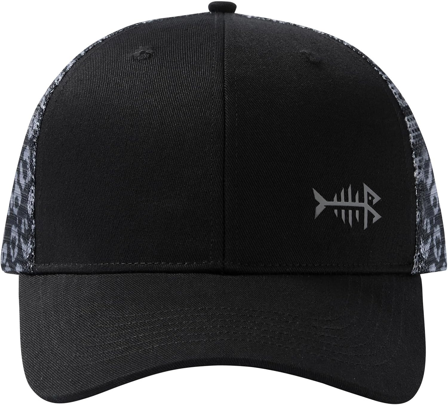 BASSDASH Printed Mesh Trucker Hat for Men Women Adjustable Baseball Cap Fishing Camping Outdoors Sporting Hat with Snap FH20