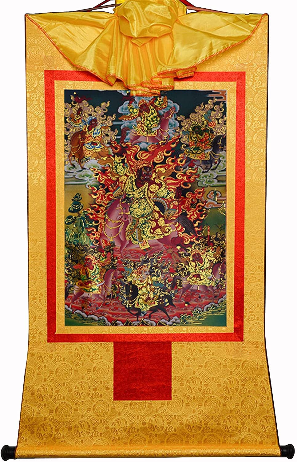 Gobelin Thangka, Thangka, buddyjska statua malarstwa Buddy, gobelin Buddy ze zwojem, Tsiu Marpo (kolor: mały (35 cm * 27 cm) unikalny kolor)