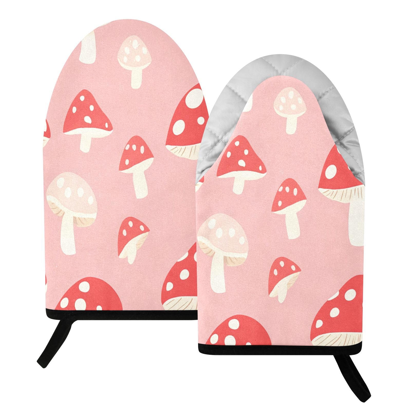 BURSTDDY Mushrooms Oven Mitt,Heat Resistant Kitchen Mitts for Cooking